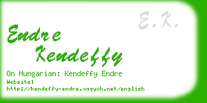 endre kendeffy business card